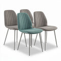 Chaises modernes en tissu gris et turquoise avec pieds en métal 45 x 50 x 90cm