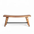 Banc en bois courbé avec structure en métal 150 x 40 x 45cm