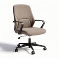 Chaise de bureau ergonomique en tissu beige avec accoudoirs réglables 60 x 60 x 95cm