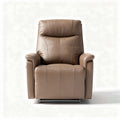 Fauteuil inclinable en cuir beige avec repose-pieds intégré dimensions 90 x 80 x 100cm
