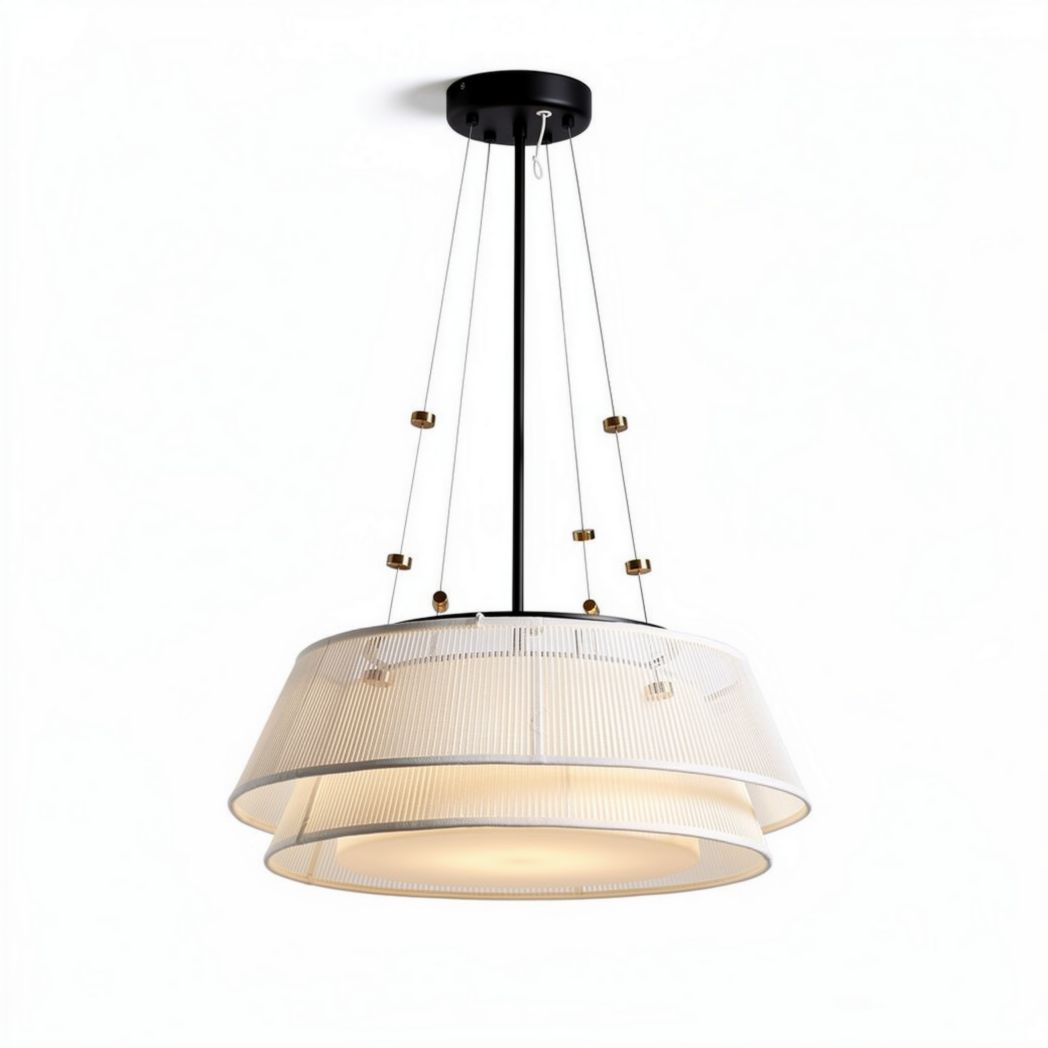 Suspension en métal noir avec abat-jour en verre translucide 40 x 40 x 25cm