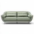 Canapé en tissu vert clair avec coussins moelleux dimensions 200 x 90 x 85cm